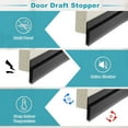 thumbnail image 4 of 2 Pack Silicone Door Draft Stopper Door Weather Stripping Door Sweep, Brown, 4 of 6