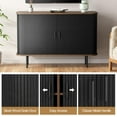 thumbnail image 5 of VEANERWOOD Sideboard Buffet Cabinet 47" Storage Cabinet with 2 Sliding Tambour Doors & Adjustable Shelves, Console Table for Kitchen Office Bedroom Hallway Entryway, Black, 5 of 10