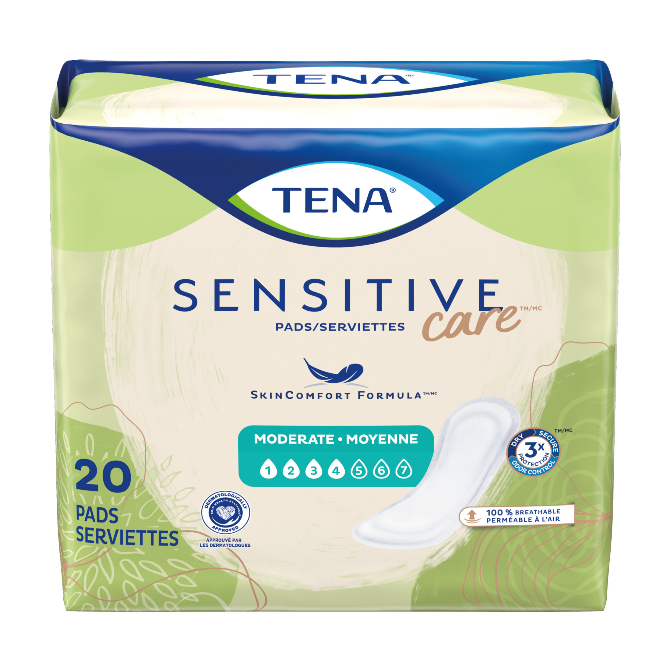 TENA Sensitive Care Moderate Regular Length Incontinence Pad, 20 Ct - image 2 of 7