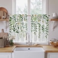 thumbnail image 2 of Sage Green Eucalyptus Leaves Kitchen Curtains, Summer Weeping Floral Botanical Light Filtering Window Curtain Panels, 2Pcs Rod Pocket Window Treatments Set for Study Room Bathroom Bedroom 52x54In, 2 of 9