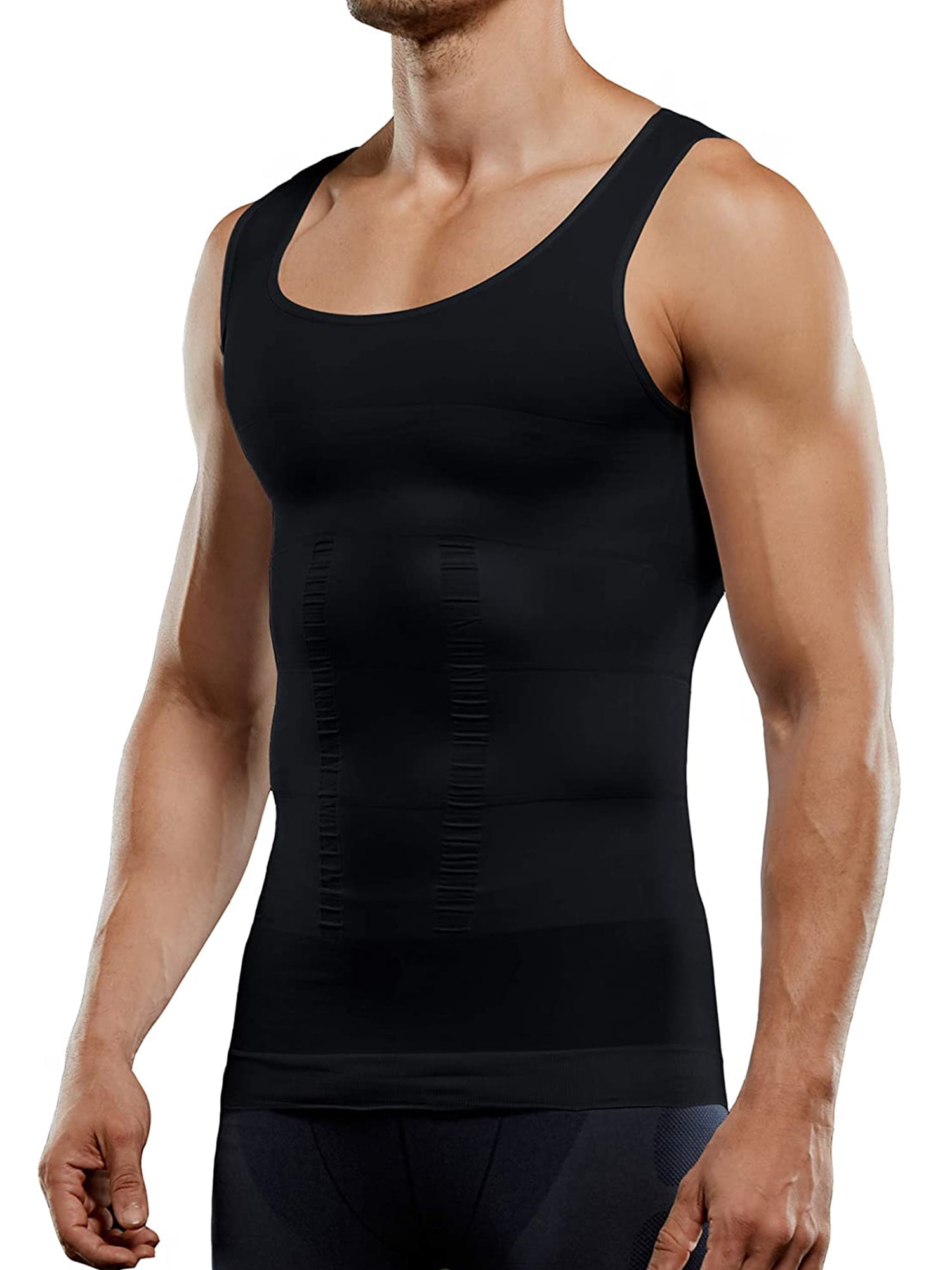 Lilvigor Men's Compression Tank Top Seamless Slimming Body Shaper Vest ...