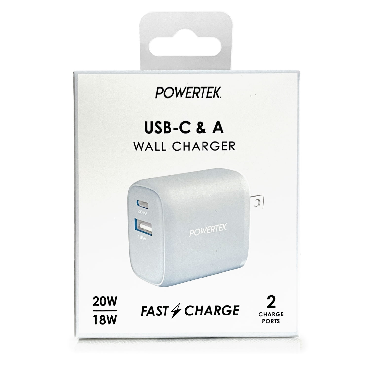 Denim Dual USB-A / USB-C Wall Charger - Light Blue