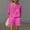 Hot Pink plus size boho beach outfits a1, variant on Cagogo Women Plus Size V Neck Short Sleeve Shorts Set Casual Boho Beach Outfits Loose 2 Piece Lounge Tracksuit Summer Travel Clothes, Wine XL