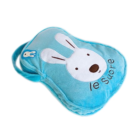 Sugar Rabbit - Blue Throw Blanket Pillow Cushion / Travel Blanket (25.2"-37")