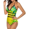 thumbnail image 3 of NICKSUN Maillot de Bain une Pièce pour Femmes Contrôle du Ventre Maillot de Bain Modeste Col en V, 3 of 9
