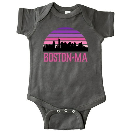 

Inktastic Boston Gifts for Kids Retro Skyline Gift Baby Girl Bodysuit