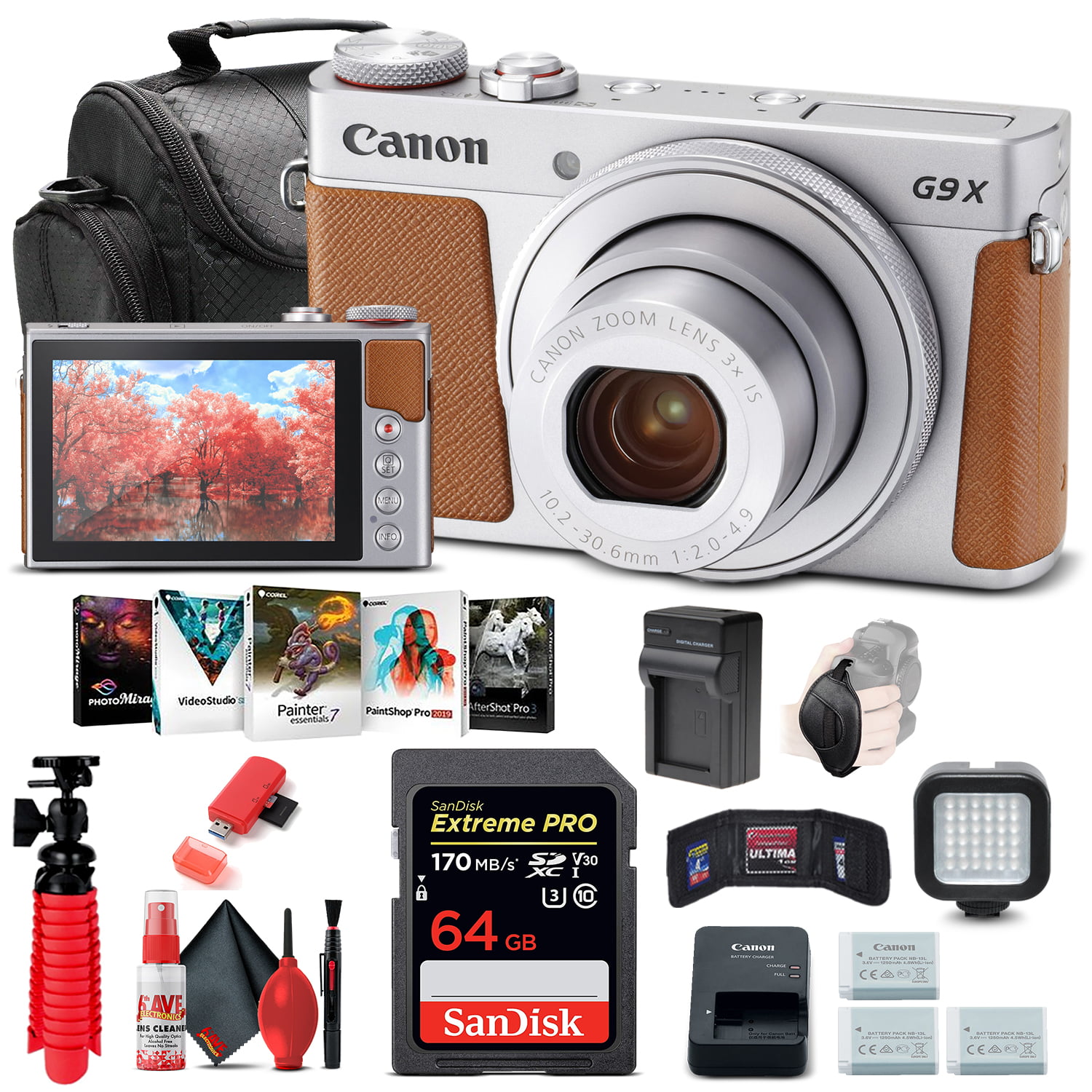 Beoefend vogel bedelaar Canon PowerShot G9 X Mark II Digital Camera (1718C001) + 64GB Card + More -  Walmart.com