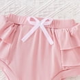thumbnail image 4 of HCNTES Newborn Toddler Baby Girls Spring Summer Cute Clothes Short Sleeve Romper + Elastic Bottoms Set(L01-Pink,6-12 Months), 4 of 6