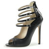 Womens High Heel Gladiator Sandals Multi Strap Shoe Stiletto Pumps 5 Inch Heels