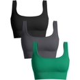 thumbnail image 1 of SURJDE Women's 3 Piece Medium Support Tank Top Ribbed Seamless Removable Cups Workout Exercise Sport Bra, 1 of 3