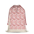 thumbnail image 3 of Christmas Bags Drawstring,Pink Christmas Snowman Pattern Large Xmas Christmas Gift Bags,Reusable for Xmas and New Year Party Favors and Supplies,27.6" X 19.7", 3 of 6
