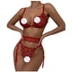 thumbnail image 4 of Bikini de traje de tres piezas con liga de encaje rojo de lencería sexy para mujer Fridja nalpqowj15504, 4 of 9
