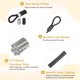 thumbnail image 3 of Candado de cable de seguridad Uxcell (5/32" Diámetro 13.1 pies 77lb, Negro) (2 Pcs) Acero inoxidable recubierto de vinilo, 3 of 7