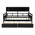thumbnail image 2 of Full size Daybed, Wood Slat Support, with Bedside Shelf and Two Drawers, Espresso, 2 of 6