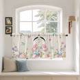 thumbnail image 2 of Easter Tier Curtains 36 Inch Length, Country Spring Rabbit Feet Eggs Botanical Flowers Cafe Short Curtains for Bathroom Over Sink, Small Kitchen Curtain Light Filtering Drapes 2 Panels 27.5"Wx36"L, 2 of 8