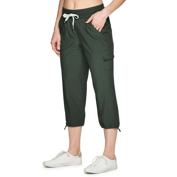 WTXUE Women'S Pants, Slacks Active Women's Relaxed Lightweight Woven Cargo Capri Pant, Pantalones De Mujer, Olive green