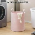 thumbnail image 5 of ColourTree Pink Woven Rope Laundry Hamper Basket, 72L Tall Laundry Basket for Blanket Organizer- Clothes Hamper for Bedroom Storage, 5 of 6