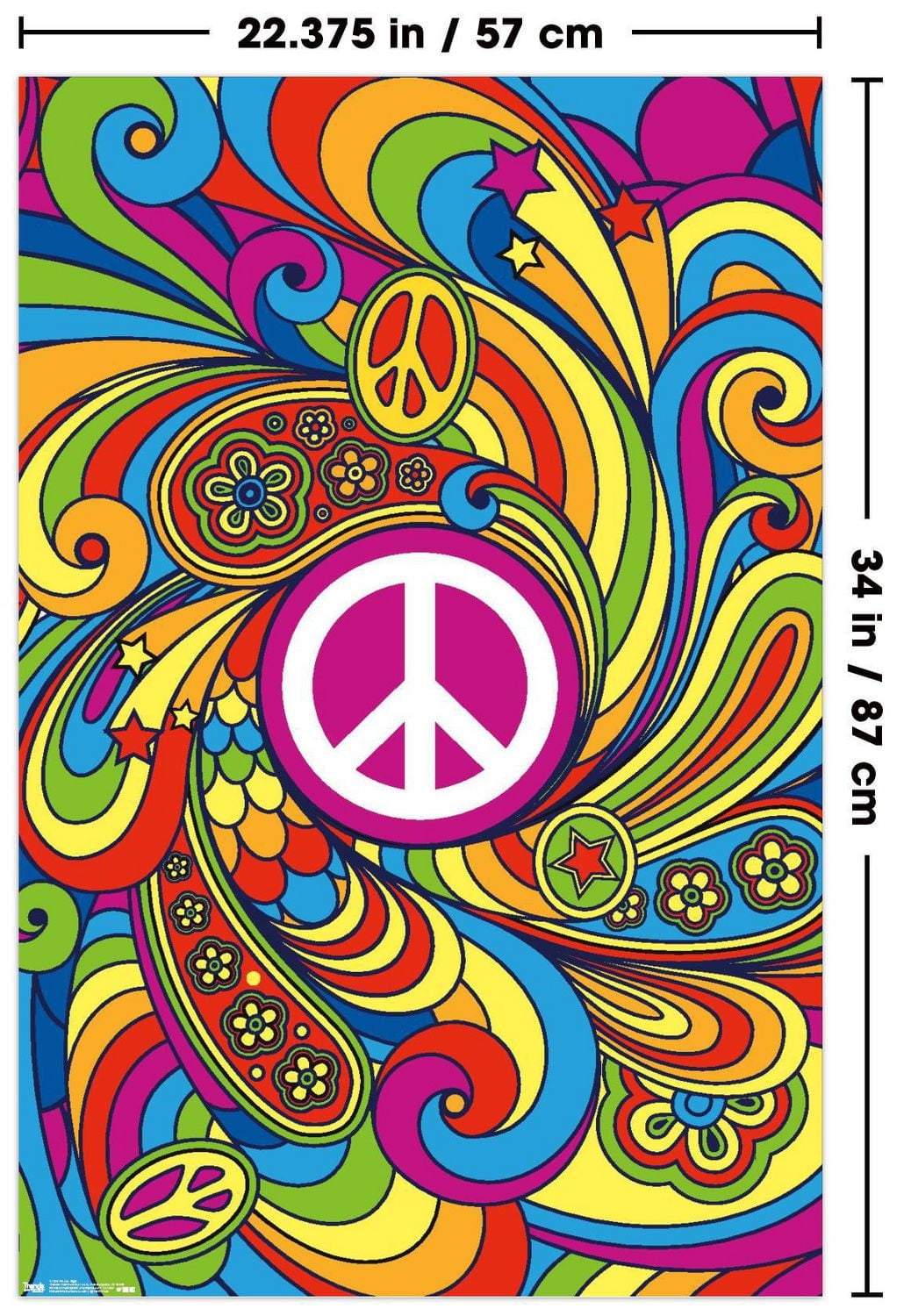 Peace Sign Wall Poster, 22.375" x 34"