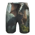 thumbnail image 3 of Fuzoiu Forest Stone-Colored Dragon Print Men's Beach Shorts,Men's Swim Trunks,Quick Dry Board Shorts with Pockets,Men's Bathing Suits for Surfing, Running, and Casual Wear-X-Large, 3 of 6
