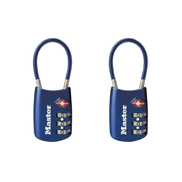 Candado para equipaje Master Lock aprobado por la TSA, azul, paquete de 2 unidades 4688BLUEC2