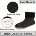 thumbnail image 3 of Men's Slipper Socks Fleece Lined Non-slip Soles, Winter Soft Thick Cozy Indoor Home Boots Anti-skid Gripper Bottoms, Warm Fuzzy House Shoes, Christmas Gifts For Dad Grandpa Boyfriend, Size 12-13, 3 of 5