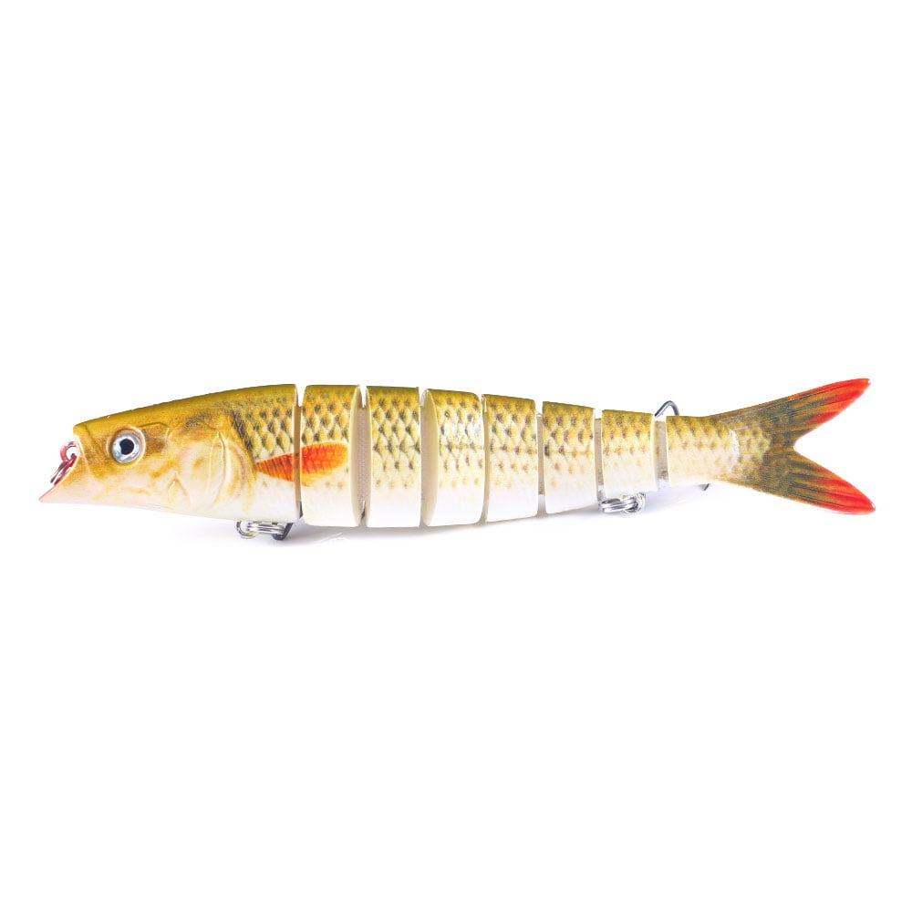 HENGJIA Fishing Lures, 10pcs Large Multi Jointed Fish Fishing Kits Slow Sinking Lifelike Swimbait Freshwater and Saltwater for Trout Bass Lures, 5.31"/0.74oz
