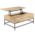 thumbnail image 5 of Audrey 45 Inch Handcrafted Mango Wood Coffee Table, Lift Top, Grain Details, Natural Brown, Black- Saltoro Sherpi, 5 of 7
