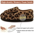 thumbnail image 5 of Women's Memory Foam Diabetic Slippers Arthritis Edema Adjustable Comfortable House Shoes Closed Toe, LEOPARDBROWN 6, 5 of 7