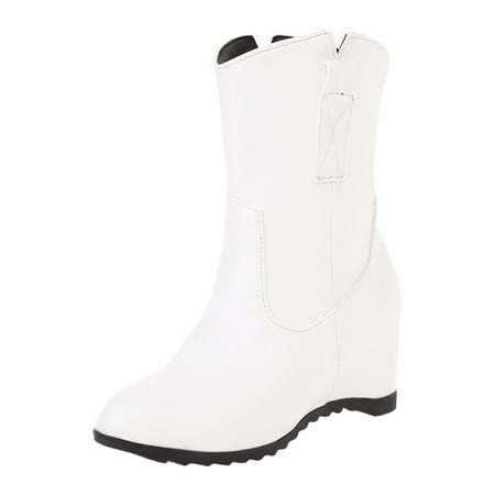 

Ketyyh-chn99 Boots for Women Western Fall Shoes for Women 2024 Cowboy Boots for Women Wide Calf High Western Cowgirl Boots White 9