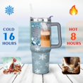 thumbnail image 4 of Light Blue White Snowflakes 40 Oz Tumbler with Handle Lid and Straw Stainless Steel Double Walled Vacuum Insulated Cup Merry Christmas Gifts Tumbler for Women Men Friends Outdoor Indoor, 4 of 6