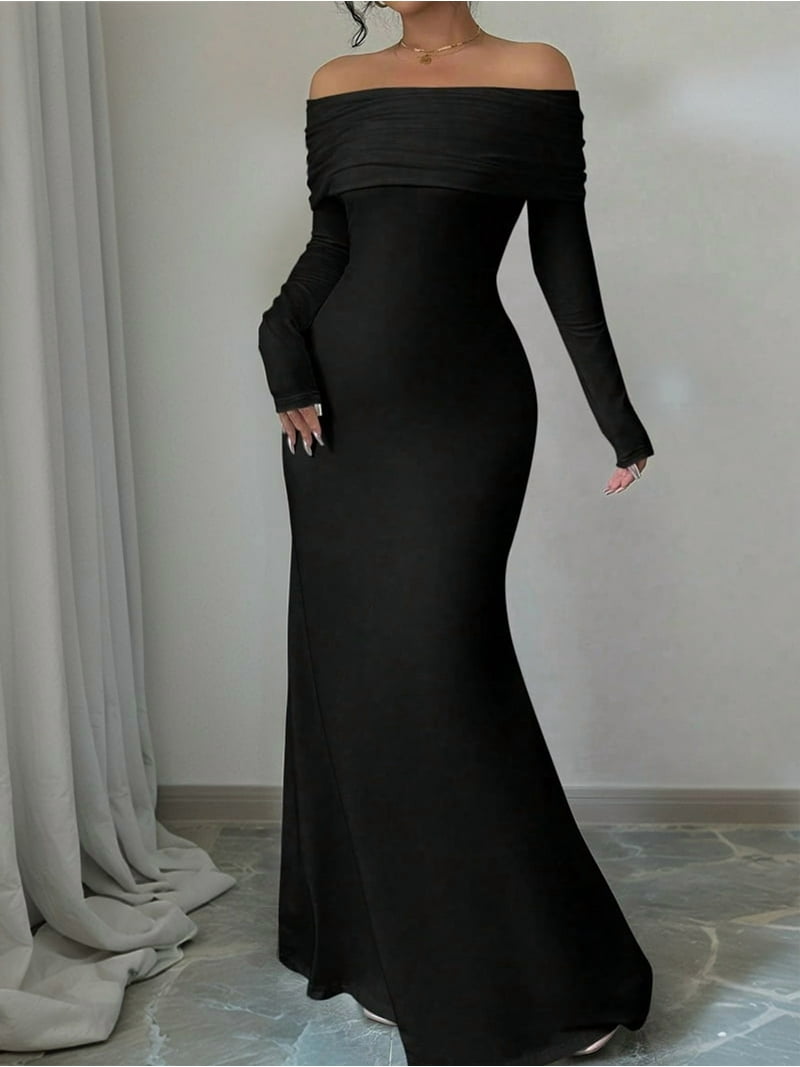 chinese dress ladies Off the Shoulder Black Blue Long Prom Dresses, Off Shoulder Long Lace –  jbydress