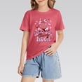 thumbnail image 6 of YunPes Girls Short Sleeve Shirts Kids Crewneck Soft T-Shirts Summer Tees 2‐13 Years Teen Y2k Cherry Printed Shirts Streetwear Dance, 6 of 8