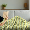 thumbnail image 3 of Yellow Chevron Soft Flannel Fleece Throw Blanket, Zigzag Lines in Horizontal Direction Retro Style Display, Cozy Plush for Indoor and Outdoor Use, 50" x 60", Charcoal Grey Sky Blue, by Ambesonne, 3 of 5