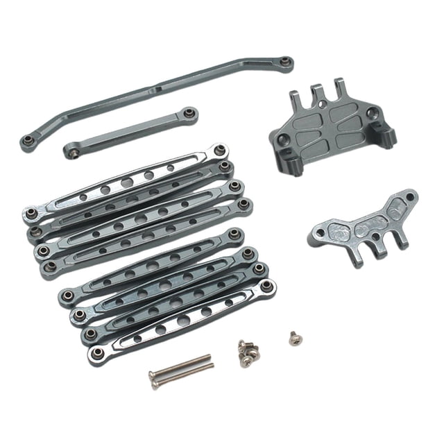 12 Uds. de Enlace de Servo de Dirección de Metal Y Piezas de Mejora de Asiento Base, Varilla de Tracción Del Tensor MN128 MN86S, Vehículo Gris Baoblaze Varilla de empuje para coche RC