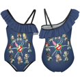 thumbnail image 6 of Stay-Puft Cartoon Ghostbusters One-Piece Swimsuit for Girls Adjustable One Shoulder Ruffled Swimwear Summer Beach Kids Bathing Suits Sizes 6-12Y, 6 of 7