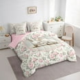 thumbnail image 3 of Feelyou Girl Rabbit Animal Twin Bedding Sets 7pcs, Pink Retro Floral Bedding Comforter Set, 3 of 8