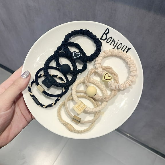 10Pack Pony Hair Ties - Ponytail Holders - No Damage Hair Accessories for Women