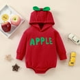 thumbnail image 6 of WIBACKER Infant Fruit Romper Sweatshirt Fancy Costume Outfit Hooded Jumpsuit for Halloween Xmas Gift - Apple, 6 of 8