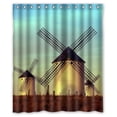 thumbnail image 1 of Cortina de ducha ABPHQTO de Tela Impermeable Molino de Viento Atardecer 150x180 cm, 1 of 1