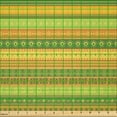 thumbnail image 2 of Ambesonne Exotic Ethnic Fabric by the Yard Microfiber, Folk Shapes Stripes, 3 Yards, Green Marigold Yellow, 2 of 2