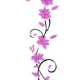 thumbnail image 2 of Kuymtek Pegatinas Pared Ratán Con Flores Rosas en 3D Pared Floral Romántica (púrpura), 2 of 9