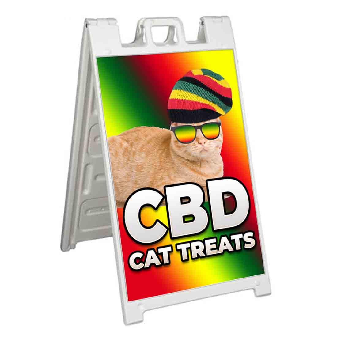 CBD Cat Treats (24" X 36") Standard AFrame Signicade, Includes Decal