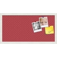 thumbnail image 2 of PinPix ArtToFrames 10x22 Custom Cork Bulletin Board Red Circles   Poster Board Has a Fabric Style Canvas Finish, Framed in Satin White Frame (PinPix-500), 2 of 6