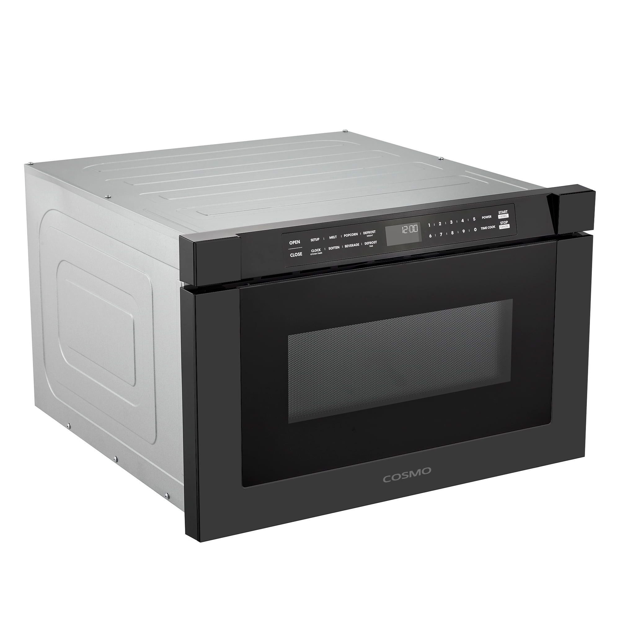 Cosmo 24 in. Haven Collection 1.2 cu. ft. Built-in Microwave Drawer, 1000W, Touch Controls, Defrosting Rack in Matte Black