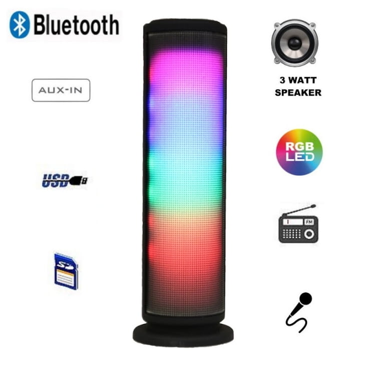 Bluetooth Speaker Tower Audio Dock Wireless Home Music LED FM Radio USB 3.5mm 