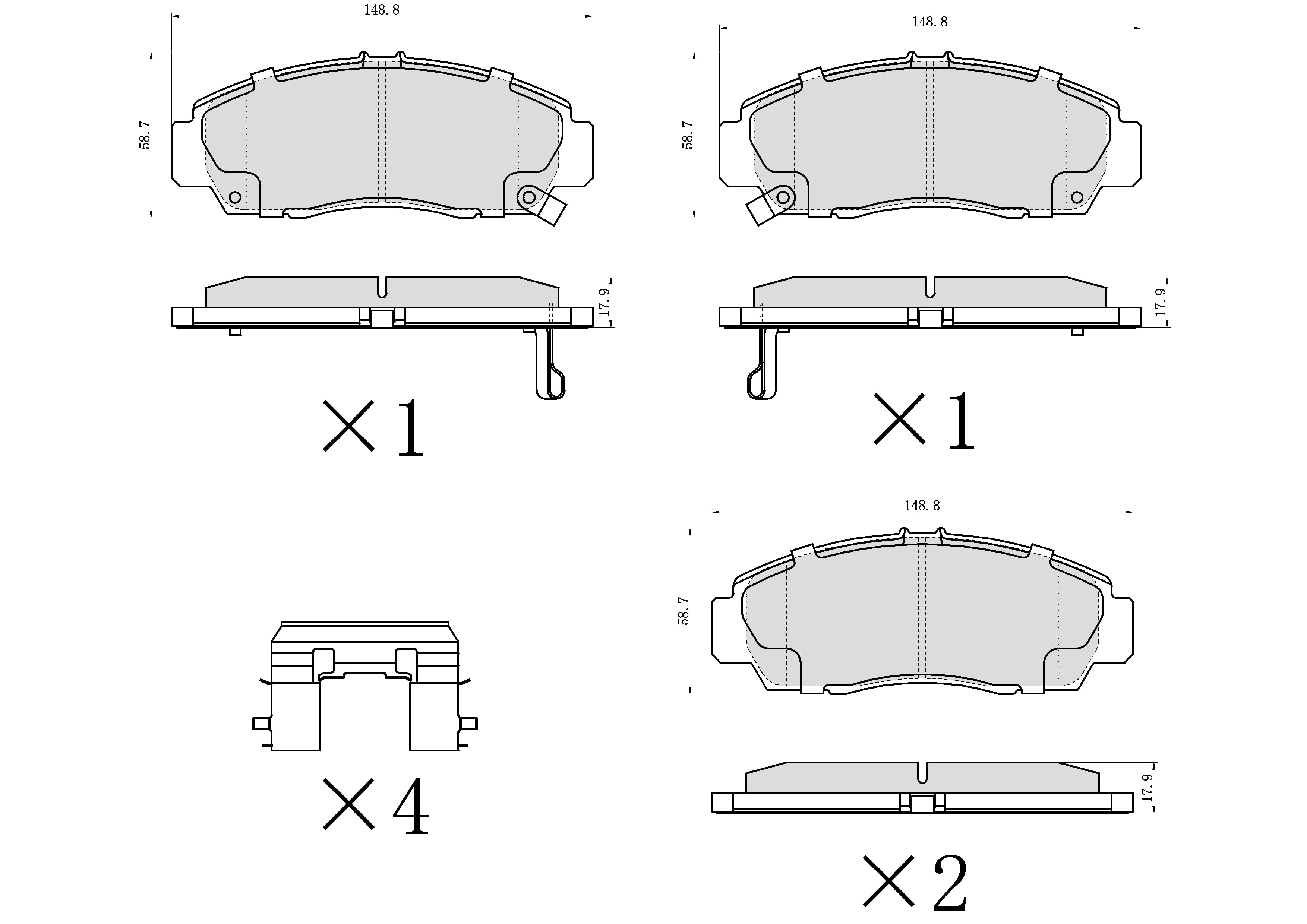 UltraHC 700 Brake Pad Set, Front HC7.0787.0.C, Honda Accord 2010-2003