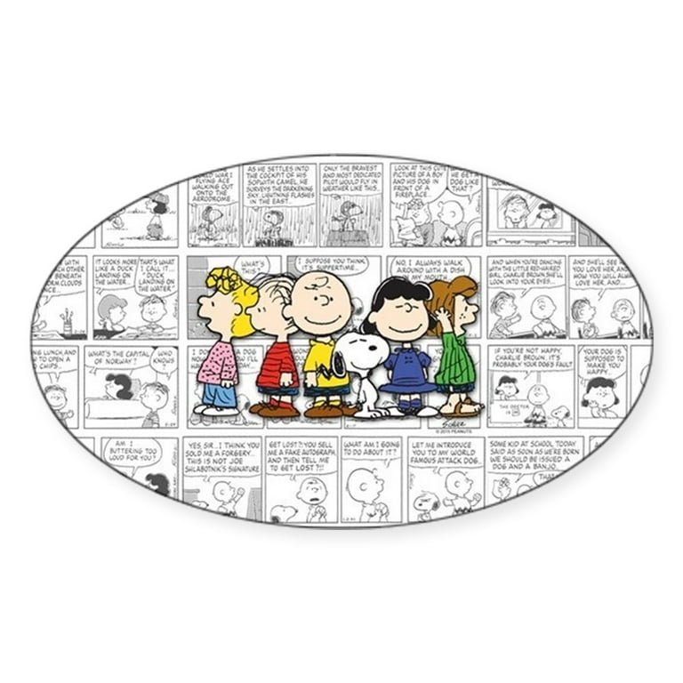 CafePress - The Peanuts Gang - Sticker (Oval) 