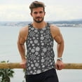 thumbnail image 6 of KLL simple white Snowflake Print Men's Muscle Gym Workout Stringer Tank Tops Bodybuilding Fitness T-Shirts Tank Tops Men-4X-Large, 6 of 7