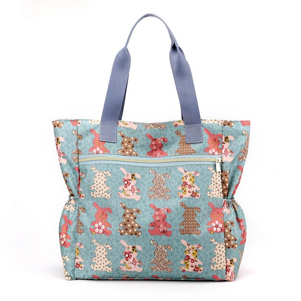 Bolso grande informal, bolso de hombro para mujer, de gran capacidad, ligero, de moda para madres, bolso de mano de nailon con estampado para mujer