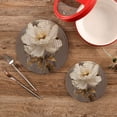 thumbnail image 2 of Noble Peony Flower Potholders Set Trivets Pads 2 Pcs Cotton Heat Resistant Round Hot Mats for Kitchen Countertop Table Home Decor, 2 of 7